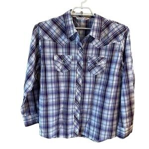 Ely  Cattlemen plaid western Pearl button snap size XXL Cumberland outfitters